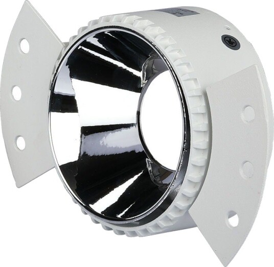 GU10 innbyggingsspot Rund hvit/krom IP20 hull: Ø9 cm mål: Ø14 cm uten lyskilde