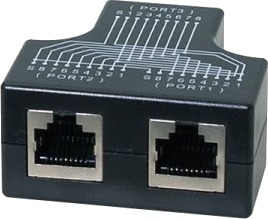 Logilink Rj45 Tilkoblingsdobler 1:1 Parallellkoblet T Adapter 2X Rj45 Mp0138
