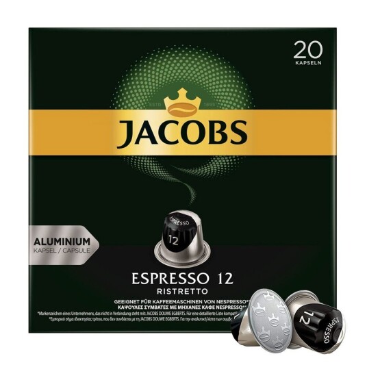 Nespresso Jacobs Espresso 12 Ristretto XL til Nespresso. 20 kapsler Nespresso Jacobs Espresso 12 Ristretto XL til Nespresso. 20 kapsler