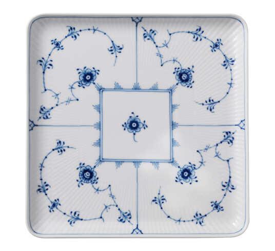 Royal Copenhagen Musselmalt Riflet asjett 20x20 cm