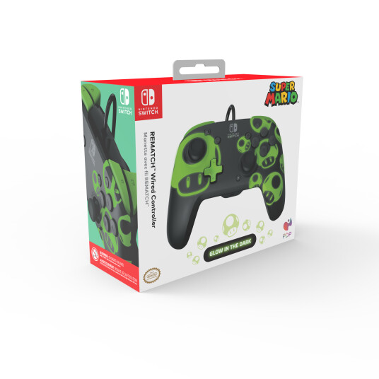 PDP Rematch Wired controller - 1Up Glow In The Dark PDP Rematch Wired controller - 1Up Glow In The Dark