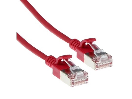 Act Red 0.5 Meter Lszh U/Ftp Cat6a Datacenter Slimline Patch Cable Snagless With Rj45 Connectors (Dc7500)