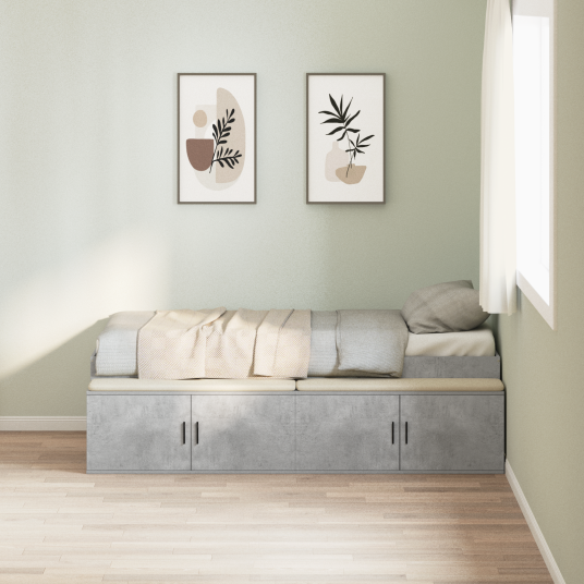 Lagringssengestamme Betonggrå 90x190 cm