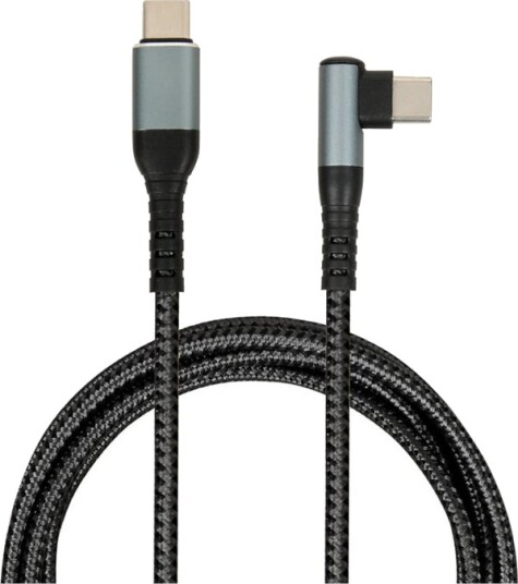 Ibox Usb-Kabel Usb-C Hann Rett Til Usb-C Hann Vinklet Usb 2.0 20 V 5 A 2 M Usb Power Delivery 100 W Grå Svart