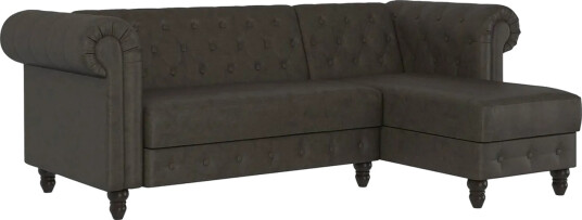Sovesofa Felix 241x154x83 cm Antrasitt Mikrofiber/Tre/Metall 241x154x83 cm Antrasitt Mikrofiber/Tre/Metall