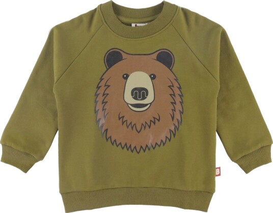 DYR Kap Collegegenser Dyrebelg Dark Olive Brun Bjørn DYR 5 år (110) Collegegenser Armygrønn