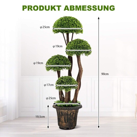 Kunstig topiary tre laget av sedertre dekorativt kunstig tre 90 cm