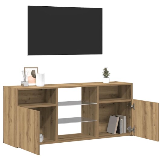 TV-benk med LED-lys artisan eik 120x30x50 cm konstruert tre 8721158437891 TV-benk med LED-lys artisan eik 120x30x50 cm konstruert tre 8721158437891
