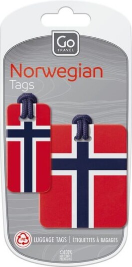 Go Travel Bagasjemerker Pu-Skinn 2-Pk Norsk Flagg