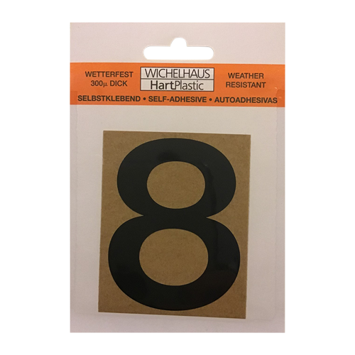 Selvklebende nummer 50 mm, sort - 8 Selvklebende nummer 50 mm, sort - 8