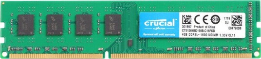 Crucial 4GB DDR3 1600MHz CL11 Crucial 4GB DDR3 1600MHz CL11