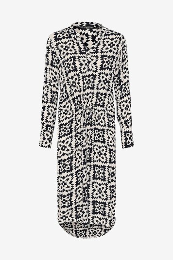 Soaked in Luxury - Kjole slZaya Printed Dress LS - Blå Soaked in Luxury - Kjole slZaya Printed Dress LS - Blå