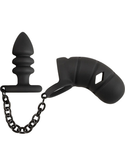 You2Toys - Black Velvets Black Velvets: Cock Cage with Butt Plug