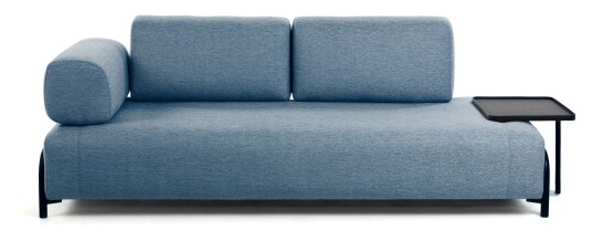 Kave Home Compo 3-pers. sofa m. stor bakke, Blå stoff 1598725-04-0 1596034-02-0