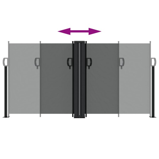 Uttrekkbar sidemarkise 120x600 cm antrasitt 4004598 Uttrekkbar sidemarkise 120x600 cm antrasitt 4004598