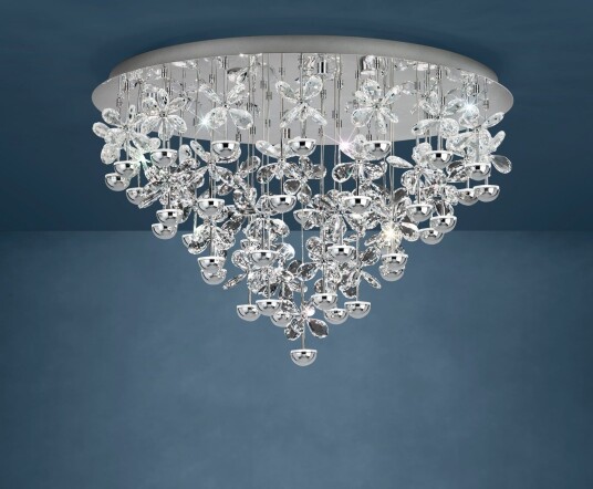 Pianopoli LED taklampe krom 78 cm   EGLO Stars of Light   Stue   Design   Rustfritt stål   Rund