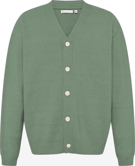 Knowledge Cotton Apparel Soufflé Yarn Cardigan LILY PAD XL