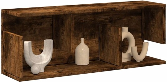 Veggskap 80x20x30 cm røkt eik konstruert tre