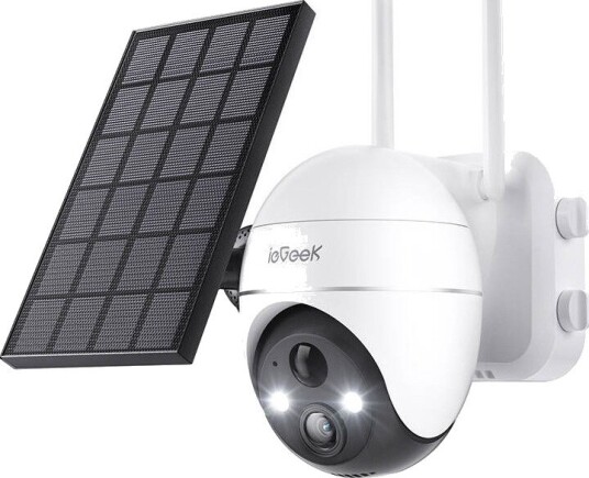 Iegeek Utendørs Overvåkningskamera Med Solcellepanel ZS-GX4S 5mp Wifi Hvit
