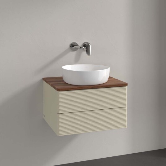 Villeroy & Boch Antao Servantskap med 2 skuffer 60x50x36 cm u/lys Grå Matt/Valnøtt Villeroy & Boch Antao Servantskap med 2 skuffer 60x50x36 cm u/lys Grå Matt/Valnøtt
