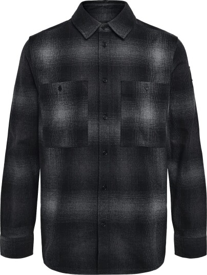 Belstaff Outpost Shirt Brushed Cotton Flannel Maple Brown   BLACK   XXL