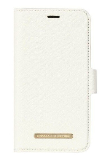 Carl Mobildeksel Lommebokveske Saffiano Hvit for iPhone X/Xs