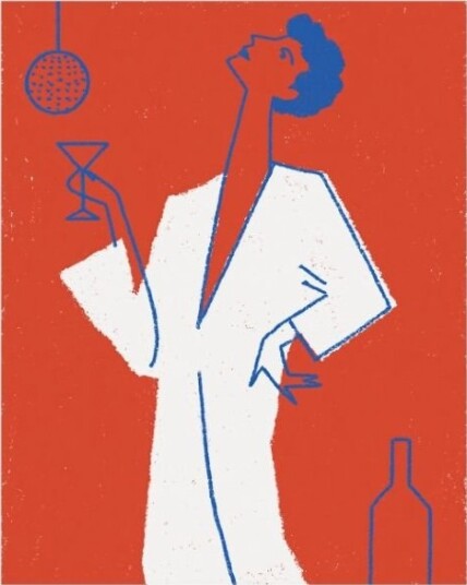 Plakat Elegant Martini Figur