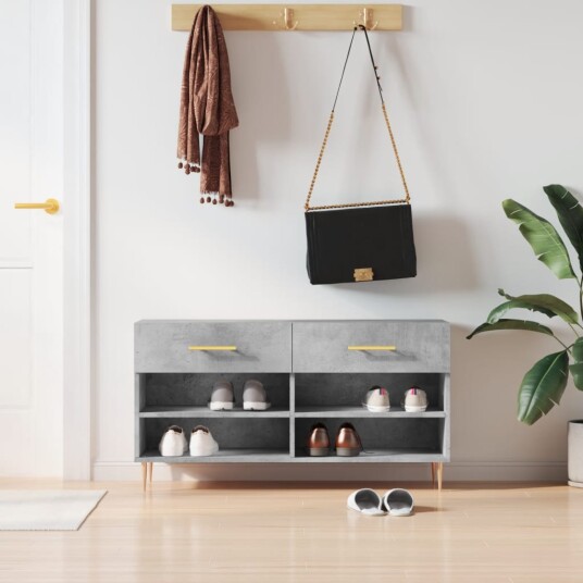 vidaXL Skobenk betonggr? 102x35x55 cm konstruert tre