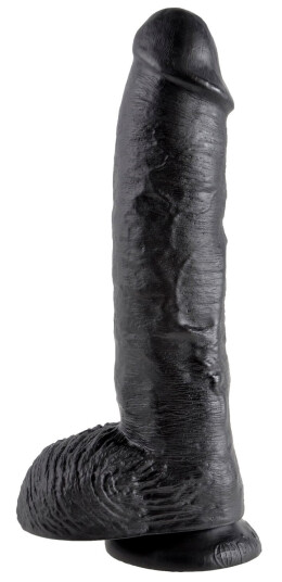 King Cock Realistisk Dildo med Baller 25,4 cm - Svart King Cock Realistisk Dildo med Baller 25,4 cm - Svart