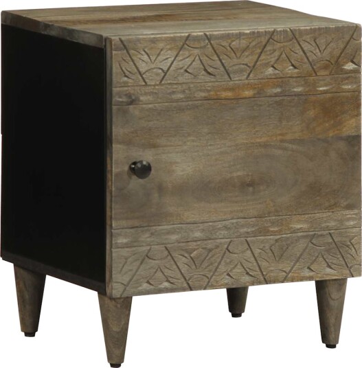  Nattbord lysegrå 40x33x46 cm heltre mango 8721158448811