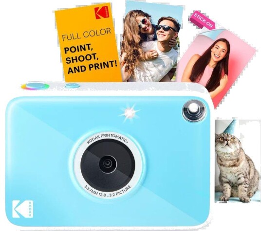 Kodak Printomatic+ 10 MP Instantkamera med ZINK Fotoprinter – Blå