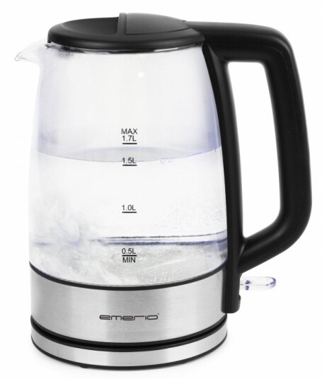 Emerio WK-130126 Elektrisk Vannkoker 2200W 1,7L Sort Glass Emerio WK-130126 Elektrisk Vannkoker 2200W 1,7L Sort Glass