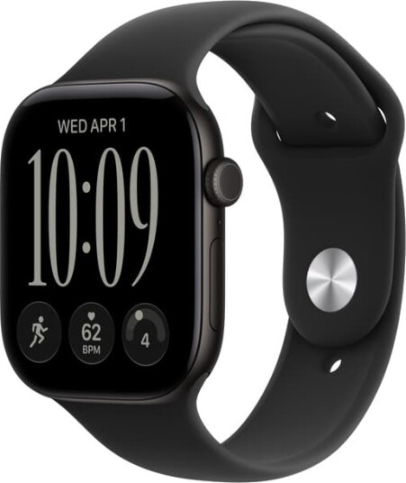 Apple Watch Series 12 46mm CEL (svart aluminium/svart Sport Band) M/L