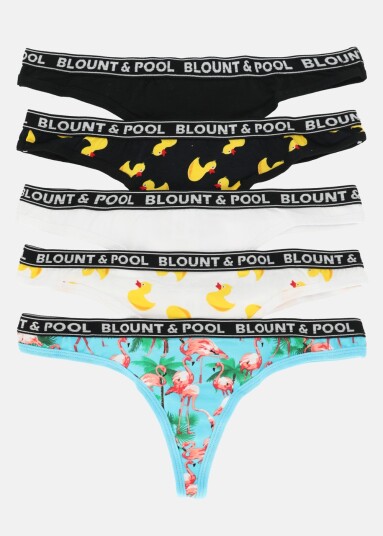Blount & Pool Tropical String 5-Pack Black Yellow Duck Xl Undertøy Blount & Pool Tropical String 5-Pack Black Yellow Duck Xl Undertøy