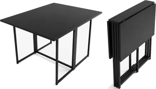 Sammenleggbart bord Hanah Home Worker (90 x 75 x 80 cm) Svart - Svart