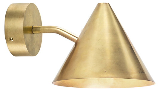 Örsjö Belysning - Tratten Vägglampa Mini Rå Mässing - Vägglampor - Gull