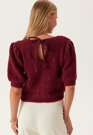 Pieces Pcmesva Ss Sequin Tie Back Knit