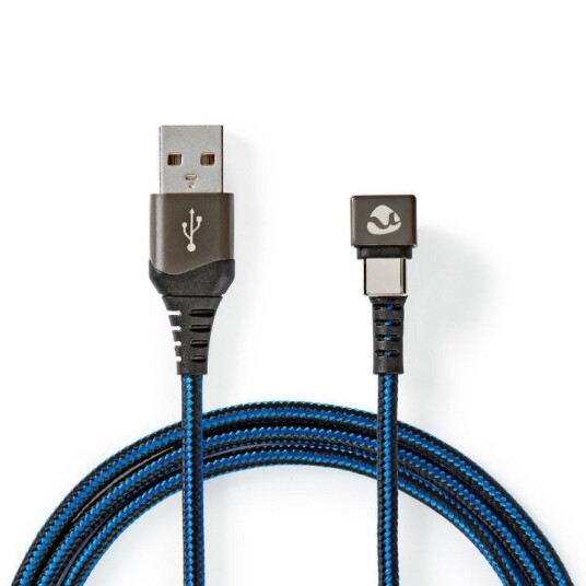 Nedis USB-kabel | USB 2.0 | USB-A Han | USB-C™ Hann | 480 Mbps | Gull belagt | 2.00 m | Rund | Flettet / Nylon | Blå / Sort | Deksel Vindusboks Nedis USB-kabel | USB 2.0 | USB-A Han | USB-C™ Hann | 480 Mbps | Gull belagt | 2.00 m | Rund | Flettet / Nylon | Blå / Sort | Deksel Vindusboks
