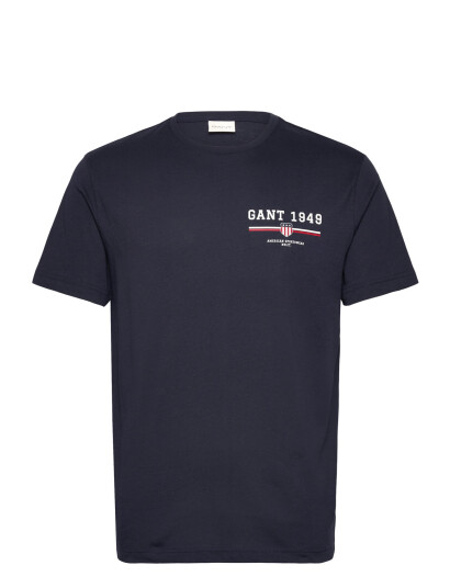 GANT Graphic Ss T-Shirt - Navy - M