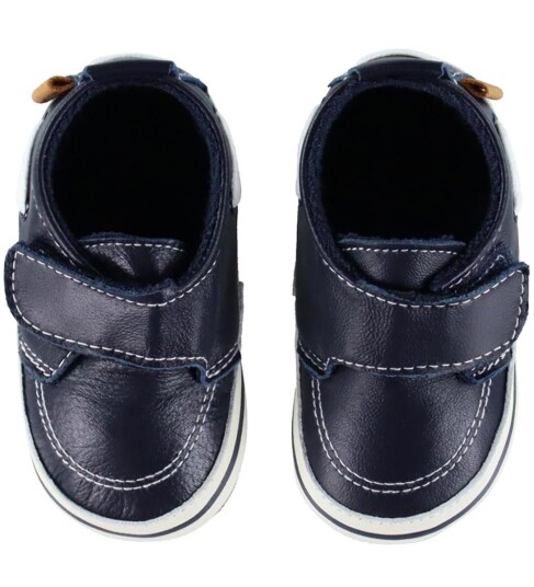 Melton Sailor Leather Slippers   Navy   20/21