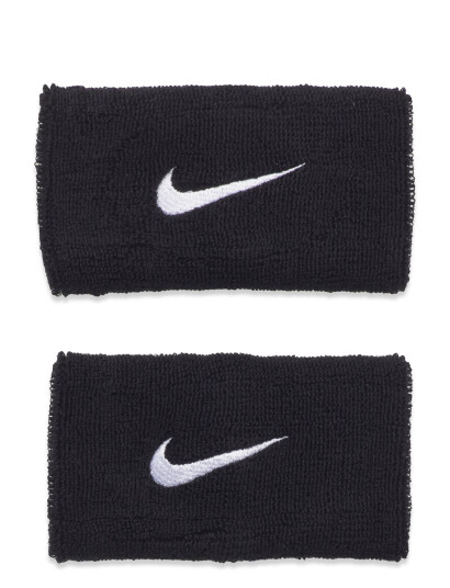 NIKE Equipment Nike Swoosh Doublewide Wristbands 2 Pk - Black - ONE SIZE NIKE Equipment Nike Swoosh Doublewide Wristbands 2 Pk - Black - ONE SIZE