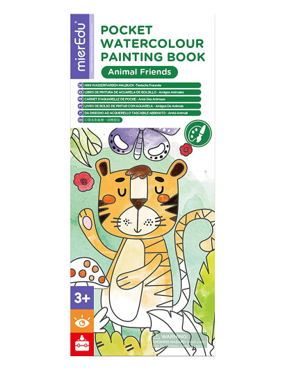 mierEdu Pocket Watercolouring Book - Animal Friends - Multi/patterned - ONE SIZE
