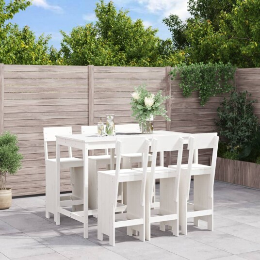 Hagebarsett 7 deler hvit heltre furu 3157812