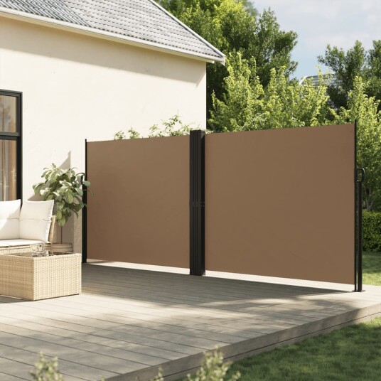 Uttrekkbar sidemarkise gråbrun 160x1200 cm 4004829