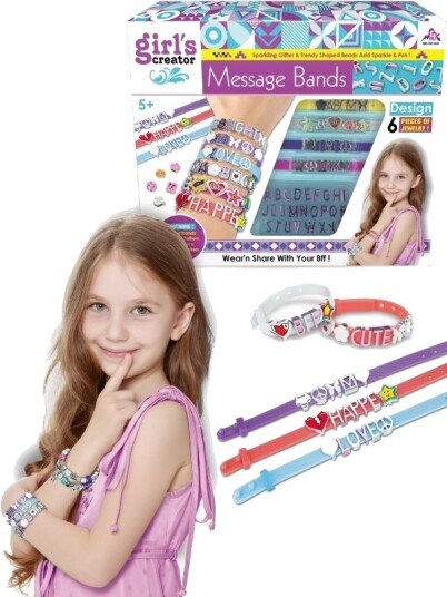 Girls Creator smykkesett lag 6 armbånd med bokstaver og charms
