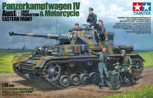 Tamiya 25209 Tysk Stridsvogn & Motorsykkel Panzerkampfwagen IV Ausf.G Modellsett 1:35