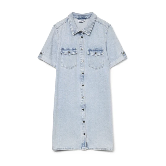 Vero Moda Kjole vmJennie SS Short Denim Dress Blå Vero Moda Kjole vmJennie SS Short Denim Dress Blå