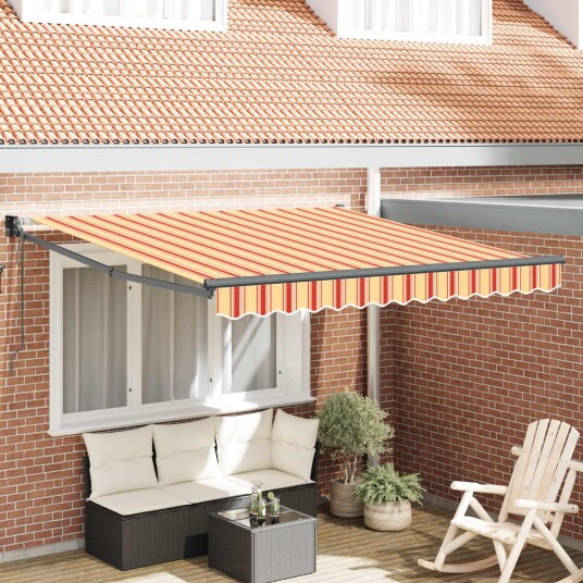 Automatisk Uttrekkbar Markise Gul og Oransje 300x250 cm