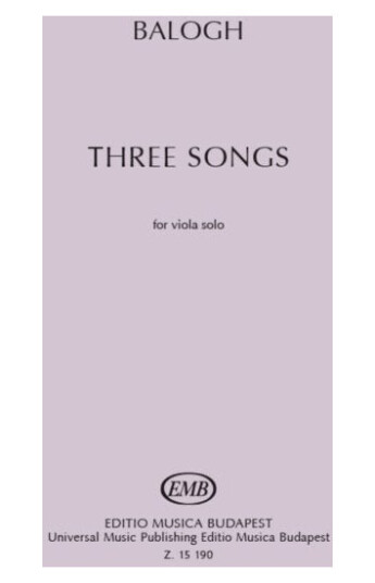 Three Songs For Solo Viola Av Mate Balogh