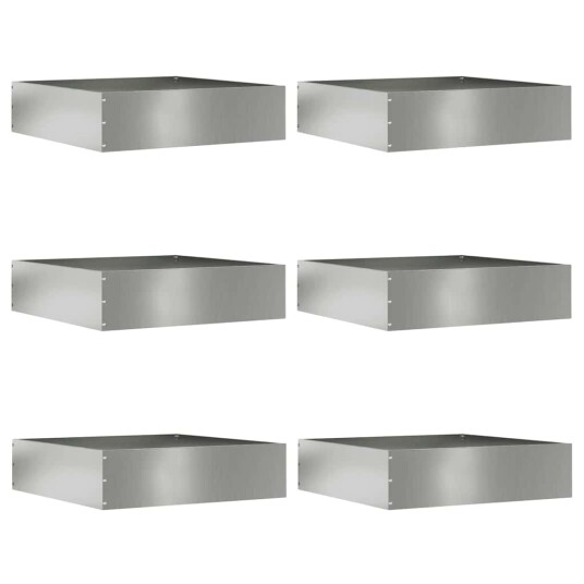 vidaXL Gjerdekant 6 pcs sølv 50 x 50 x 13 cm Galvanisert Stål